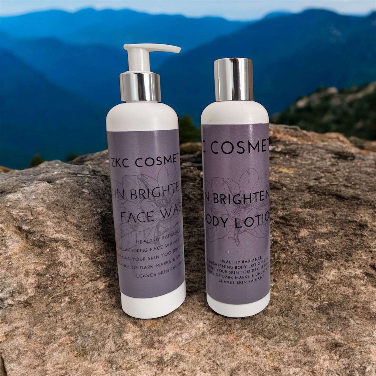 Brightening Face and Body Wash with Lotion Combo for glowing skin